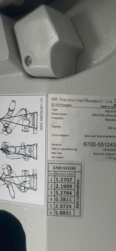 NEW ABB IRB 4600-60 / 2.05 M2004 로딩 부품, 가공 처리 측정 60kg 유료물